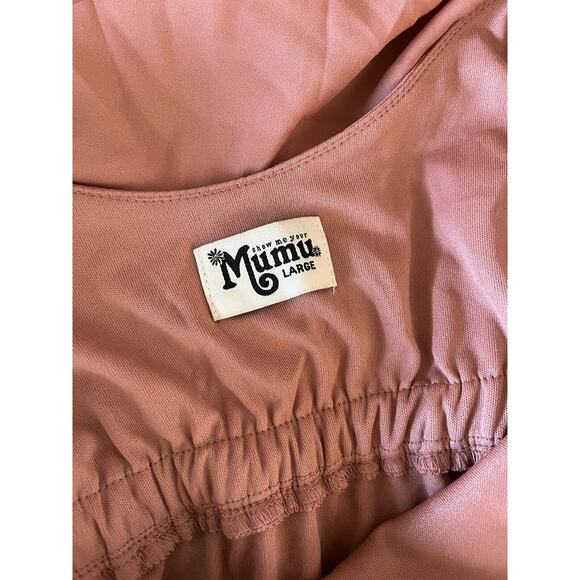 Show Me Your Mumu Caitlyn Ruffle Maxi Dress Rustic Mauve Crisp Dress Size Large - Picture 7 of 8